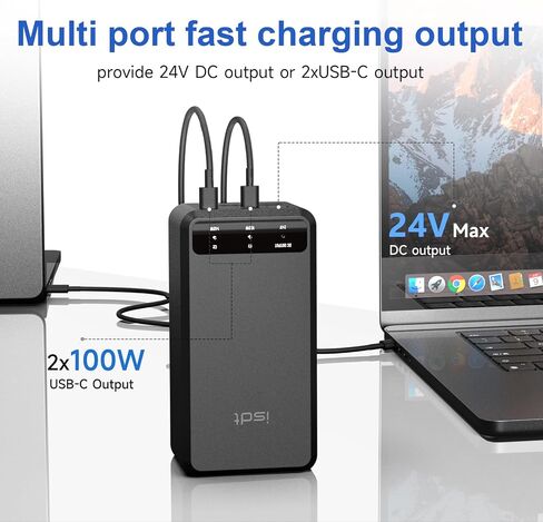 ISDT P200C2 200W Multi-Port Desktop Charger with 1xDC + 2xUSB-C Outputs, Silent Fan, Active Cooling, Compact Size, Overvoltage/Undervoltage/Overcurrent Protection in Saudi Arabia