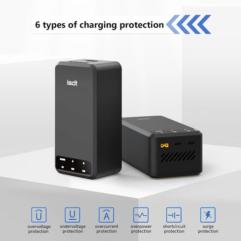 ISDT P200C2 200W Multi-Port Desktop Charger with 1xDC + 2xUSB-C Outputs, Silent Fan, Active Cooling, Compact Size, Overvoltage/Undervoltage/Overcurrent Protection in Saudi Arabia
