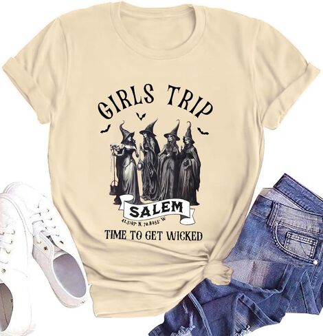 Sanderson Sisters Brewing Co Tshirt Women Halloween Shirts Funny Hocus Pocus Witches Short Sleeve Tee Tops in Saudi Arabia