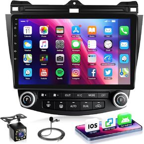 لـ Honda Accord 2003-2007 Android Car Radio Stereo 10.1 بوصة HD HD LOCSE SCREENT LINK GPS HEAD مع WIFI Bluetooth USB FM Audio in Kuwait