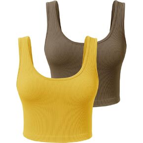 SPRIMEMONG Women Casual Basic Crop Top Workout Yoga Tank in Kuwait