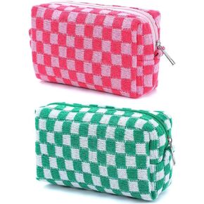 Cosmetic Bags for Women Makeup Bag Large Capacity Purse Travel Toiletry Zipper Storage Pouch Make up Brushes Organizer for Gifts (Dark red, Rose) in Kuwait