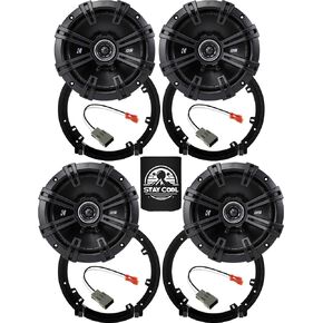 KICKER Speakers 6.5 inch for Honda Accord 2008-2022 Upgrade Kit - 4 Pack of DS Series with Adapters and Harness, Coaxial 6 1/2 Car Audio Front and Rear Door/Deck Speaker DSC6504, 43DSC6504 in Saudi Arabia