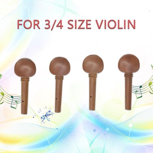 CashBeat 4pcs Violin Fiddle Tuning Peg Set, Jujube Wood, Replacement Wooden Tuning Pegs for 4/4 Size Violin in Kuwait