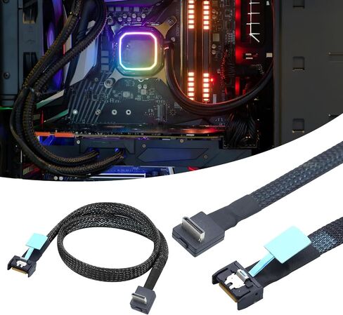 فعال 50 سم/100 سم GEN 5 PCIE 4I 38P إلى SFF8611 4I 90 DEATION in Saudi Arabia