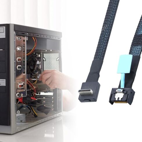 فعال 50 سم/100 سم GEN 5 PCIE 4I 38P إلى SFF8611 4I 90 DEATION in Saudi Arabia