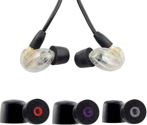 Replacement Memory Foam Ear Tips for Shure SE215 PRO SE215 SE112 SE315 SE425 SE535 SE846 Aonic4 Aonic5 Earphones, Ultimate Comfort, 3 Pairs (Black, SML) in Saudi Arabia