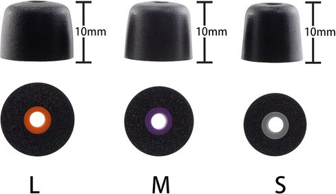 Replacement Memory Foam Ear Tips for Shure SE215 PRO SE215 SE112 SE315 SE425 SE535 SE846 Aonic4 Aonic5 Earphones, Ultimate Comfort, 3 Pairs (Black, SML) in Saudi Arabia