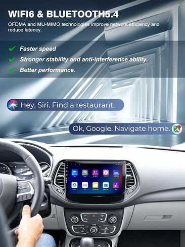 5G WiFi (6) CAR Radio for Jeep Compass 2017-2020 ، Android13/Wireless Carplay/Android Auto/Touch Screen/GPS Cameraging/Bluetooth/FM/HD (2Ram+64rom) in Kuwait