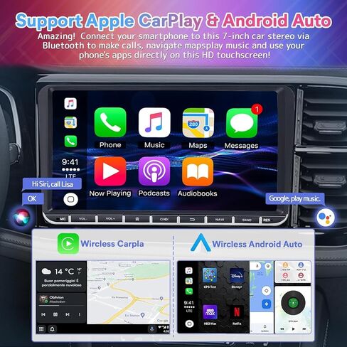 4G+64G CAR Radio for VW Passat Jetta Golf SEAT Tiguan Polo Skoda MK5 ، 9 بوصة شاشة تعمل بالبلوتوث التي تعمل باللمس مع Carplay/Android Auto/GPS Navi/Backup Camera/SWC/DSP/Voice Control/FM Radio in Kuwait
