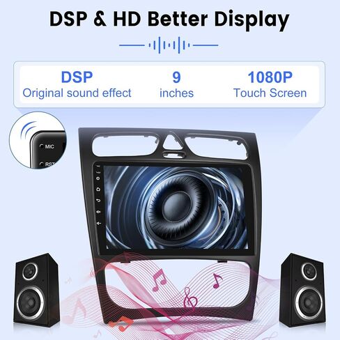 [2G+64G] Radio for Mercedes Benz C Class W203 C200 C320 C350 CLK W209 S203 A209 2000-2005 (for 4 Doors), Android Touch Screen W203 Car Stereo with Carplay Android Auto in Saudi Arabia
