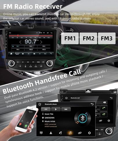 لـ Honda Accord 2003-2007 Android Car Radio Stereo 10.1 بوصة HD HD LOCSE SCREENT LINK GPS HEAD مع WIFI Bluetooth USB FM Audio in Kuwait