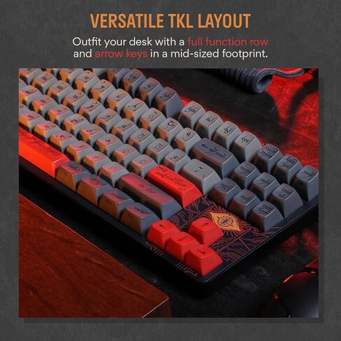Drop + The Lord of the Rings ™ Black Speech TKL Mechanical Keyboard - MT3 ملف تعريف مفاتيح مع مفاتيح لهجمة - مفاتيح Holy Panda X اللمسية - PBT Dye -Sub Keycaps - LED Backlight - Black (متجدد) in Kuwait