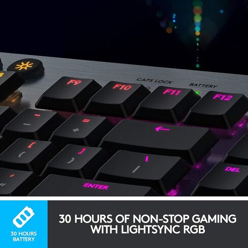 Logitech G915 لوحة مفاتيح الألعاب الميكانيكية اللاسلكية (اللمس) - الأسود (متجدد) in Kuwait
