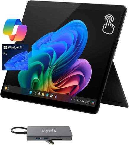 Microsoft Surface Pro 11 ، 130Hz 2.8k شاشة تعمل باللمس ، CoPilot+ PC Tablet ، 10-core Snapdragon X Plus w/AI NPU ، RAM 16GB ، 2TB SSD ، WiFi 7 ، محطة الالتحام ، Win 11 Pro ، WiFi فقط ، Black (Renewed) in Kuwait
