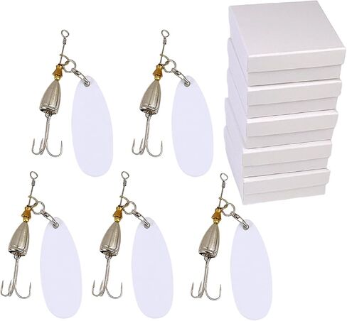 Sublimation Stainless Steel Double Sided Fishing Lures Blanks White 5 Packs in Saudi Arabia