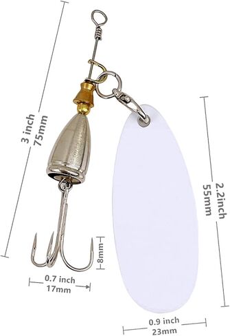 Sublimation Stainless Steel Double Sided Fishing Lures Blanks White 5 Packs in Saudi Arabia