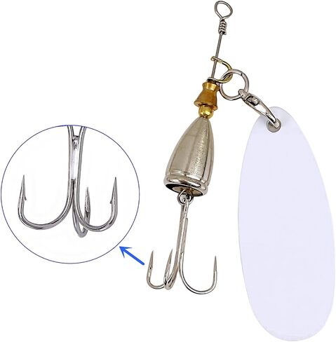 Sublimation Stainless Steel Double Sided Fishing Lures Blanks White 5 Packs in Saudi Arabia