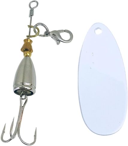 Sublimation Stainless Steel Double Sided Fishing Lures Blanks White 5 Packs in Saudi Arabia