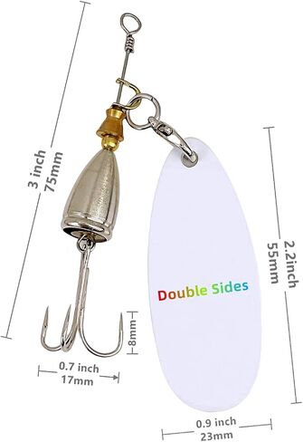 Sublimation Stainless Steel Double Sided Fishing Lures Blanks White 5 Packs in Saudi Arabia