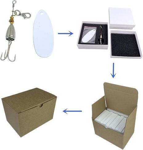 Sublimation Stainless Steel Double Sided Fishing Lures Blanks White 5 Packs in Saudi Arabia
