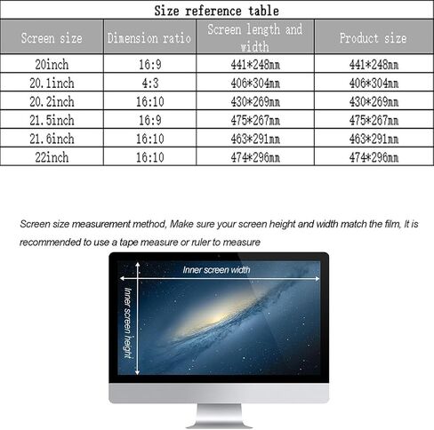 20-22 inch Computer Monitor Privacy Screen for 16:9 4:3 16:10 Aspect Ratio HDTVs Computer Monitor Removable Anti-Scratch Privacy Shield Screen,21.6in 16:10 in Saudi Arabia