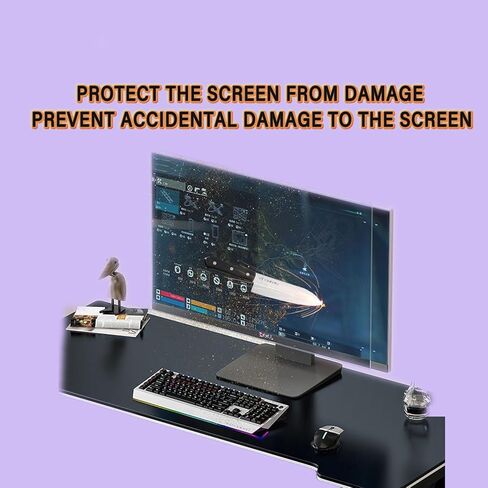 34 بوصة شاشة الكمبيوتر Blue Light Blocker - قلل من إجهاد العين - من السهل تثبيت وإزالة لوحة حامي شاشة الكمبيوتر المضادة للخدش - حامي شاشة الوهج المضاد للضوء الأزرق in Saudi Arabia