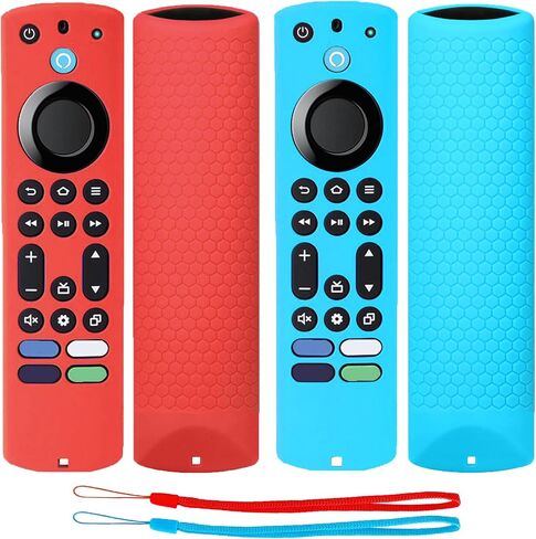 Silicone Remote Case Compatible with FireStick 4K Max 2nd Gen/Toshiba/Insignia/Pioneer/Omni Series FirTV Voice Remote Enhanced, Anti-Slip Protective Cover Sleeve with Lanyard - Black in Saudi Arabia