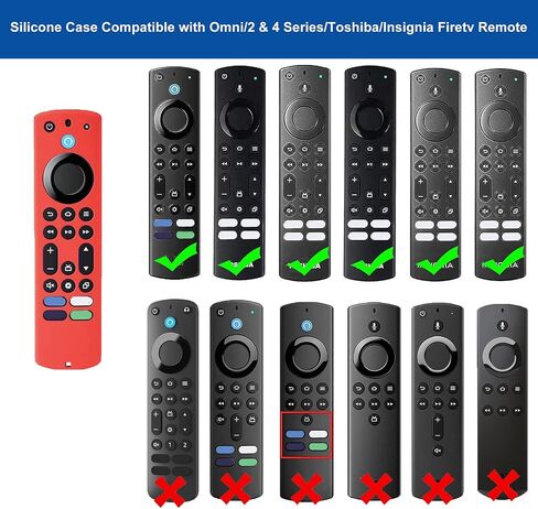Silicone Remote Case Compatible with FireStick 4K Max 2nd Gen/Toshiba/Insignia/Pioneer/Omni Series FirTV Voice Remote Enhanced, Anti-Slip Protective Cover Sleeve with Lanyard - Black in Saudi Arabia