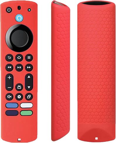 Silicone Remote Case Compatible with FireStick 4K Max 2nd Gen/Toshiba/Insignia/Pioneer/Omni Series FirTV Voice Remote Enhanced, Anti-Slip Protective Cover Sleeve with Lanyard - Black in Saudi Arabia