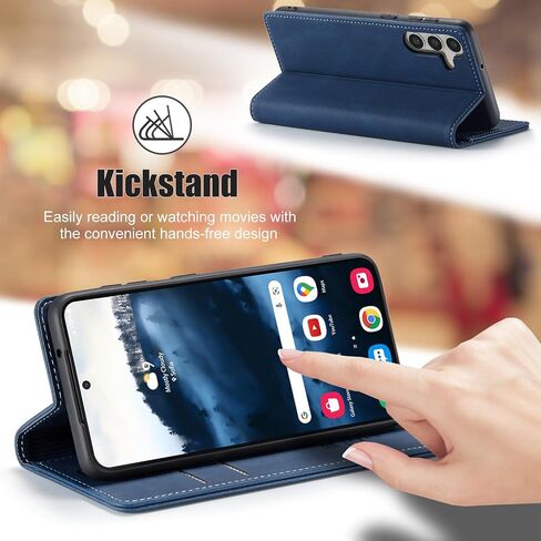 حالة japezop متوافقة مع Samsung Galaxy S25+ Plus ، علبة محفظة مع [RFID LOCKING] حامل بطاقة Kickstand مغناطيسي ، محفظة جلدية من Galaxy S25+ Plus 6.7 بوصة (أزرق) in Kuwait