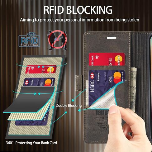 حالة japezop متوافقة مع Samsung Galaxy S25+ Plus ، علبة محفظة مع [RFID LOCKING] حامل بطاقة Kickstand مغناطيسي ، محفظة جلدية من Galaxy S25+ Plus 6.7 بوصة (أزرق) in Kuwait