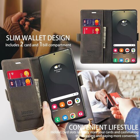حالة japezop متوافقة مع Samsung Galaxy S25+ Plus ، علبة محفظة مع [RFID LOCKING] حامل بطاقة Kickstand مغناطيسي ، محفظة جلدية من Galaxy S25+ Plus 6.7 بوصة (أزرق) in Kuwait