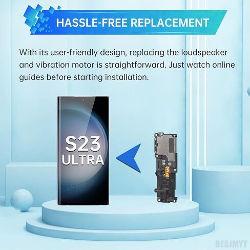 بالنسبة إلى Samsung Galaxy S23 Ultra Loud Speaker ، استبدال محرك الاهتزاز مع قوسين صوتي صوتي نغمة صوتية استبدال Ringer مكبرات الصوت مجموعة التجميع ل Samsungs23 Ultra SM-S918U in Saudi Arabia