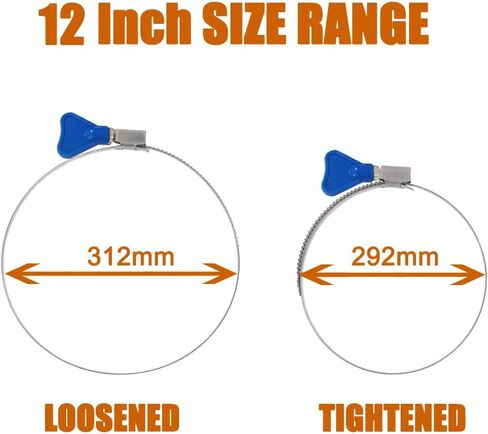 ISPINNER 2pcs 2.5 Inch Key-Type 304 Stainless Steel Worm Gear Hose Clamps, Adjustable Size Range 40-64mm Clamps for Dryer Vent, Dust Collector and Automotive in Kuwait