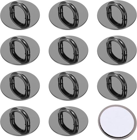 12 PCS HOACK HOOK ، Metal Round Phone Charm Holder Stafering Stageive Black Finger Grip for DIY Hanging Supplies in Saudi Arabia