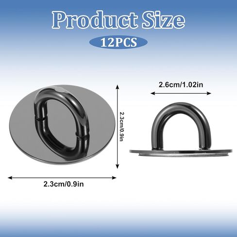 12 PCS HOACK HOOK ، Metal Round Phone Charm Holder Stafering Stageive Black Finger Grip for DIY Hanging Supplies in Saudi Arabia