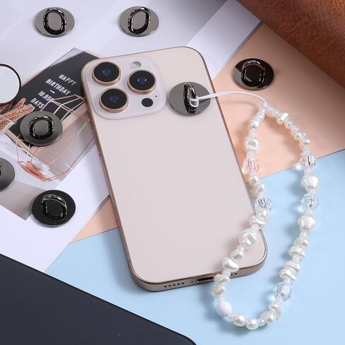 12 PCS HOACK HOOK ، Metal Round Phone Charm Holder Stafering Stageive Black Finger Grip for DIY Hanging Supplies in Saudi Arabia