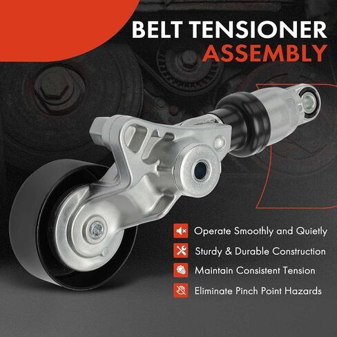 A-Premium Belt Tensioner Assembly with Pulley Compatible with Honda Accord 2008-2010, Odyssey 2005-2010, Pilot 2006-2011, Accord Crosstour 2010 3.5L, Replace# 31170R70A01, 31170RKB005 in Kuwait