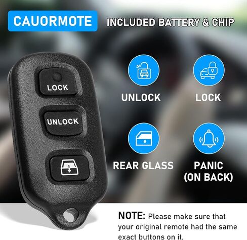 CAUORMOTE Keyless Entry Remote Replacement Car Key Fob for 1999-2009 Toyota 4Runner and 2001-2008 Sequoia, HYQ12BBX, HY12BAN, HYQ1512Y, 89742-35050(Pack of 2) in Saudi Arabia