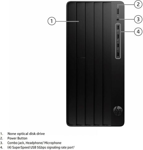 HP Pro Tower 290 G9 Desktop Computer, 4-core Intel Core i3-13100 Processor, 64GB RAM, 1TB SSD, 2-Monitor Ports (HDMI + VGA), WiFi, RJ-45, Wired KB& Mouse, None Optical Drive, Windows 11 Pro in Saudi Arabia