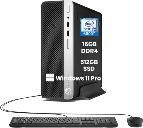 HP Prodesk 400 G4 SFF كمبيوتر سطح المكتب ، Core i5-6500 ، ذاكرة وصول عشوائي 16 جيجابايت ، 960 جيجابايت SSD ، Wi-Fi ، Bluetooth ، لوحة مفاتيح سلكية وفأرة ، Windows 11 Pro (متجدد) in Kuwait