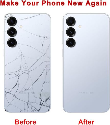 استبدال الزجاج الخلفي الخلفي لـ Samsung Galaxy S25 6.2 بوصة مع مجموعة أدوات إعادة صياغة (Silver Shadow) in Saudi Arabia