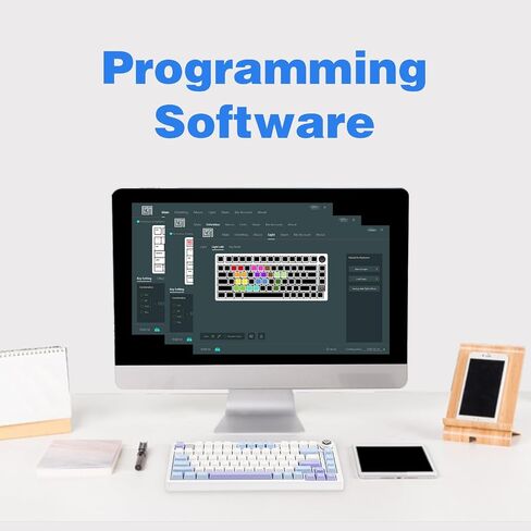 Epomaker X leobog hi75 الألومنيوم سبيكة مفاتيح ميكانيكية سلكية ، لوحة مفاتيح ألعاب قابلة للبرمجة مثبتة على الحشية مع مقبض تبديل الوضع ، قابلة للتبديل الساخن ، NKRO ، RGB (White Purple ، Nimbus V3 Switch) in Kuwait