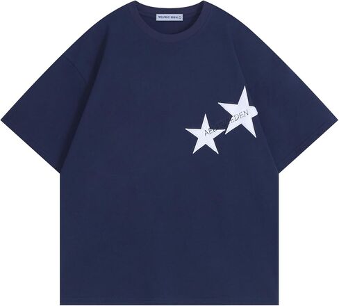Aelfric Eden Women's Graphic Tees Unisex Oversized Tshirts Embroidery Star Casual Streetwear Summer Tops in Saudi Arabia