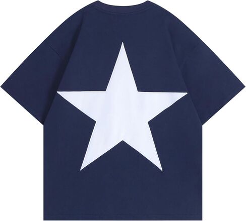 Aelfric Eden Women's Graphic Tees Unisex Oversized Tshirts Embroidery Star Casual Streetwear Summer Tops in Saudi Arabia