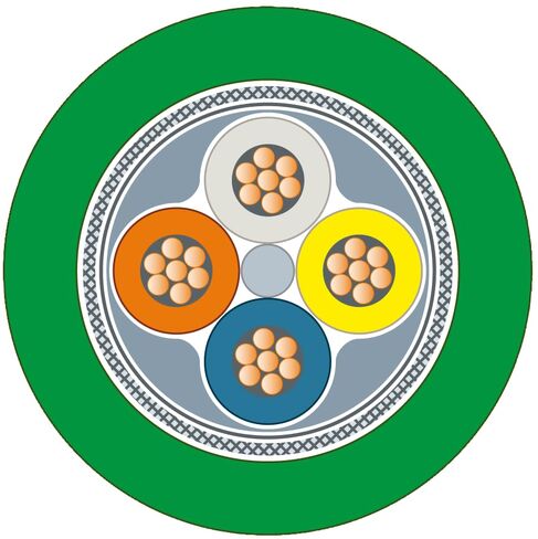 6xv1870-2b Ethernet Industrial FC TP Cable Cable (Profinet Type B ، 4-Coreed Cat5e ، Green PVC Outer Ghath) (10M) in Kuwait