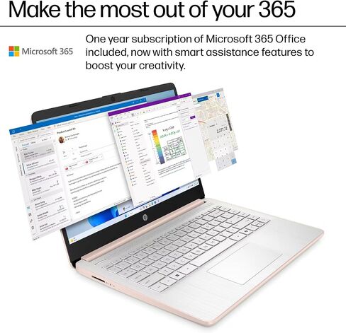 HP 14 كمبيوتر محمول الكمبيوتر 2025 Ultra Light ، AI Copilot Student Business ، intel رباعي النواة ، ذاكرة الوصول العشوائي 16 جيجابايت ، تخزين 628 جيجابايت (128GB UFS+ 500GB EXT) ، 1 YR OFFICE 365 ، 12 HR بطارية MASSOLACCASSORASORY WIN 11S ، LAVENDER in Kuwait