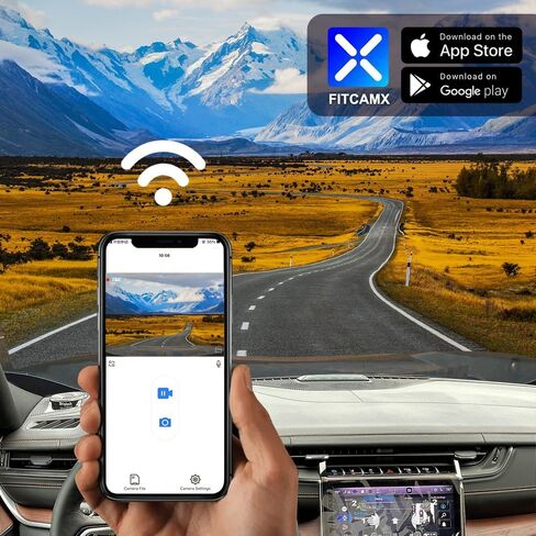 FITCAMX FRONT 2K+REAC 1080P 4K DASH CAM تكييف لجيب جراند شيروكي 2023-2025 ل 4xe (HD2-0513) ، نمط OEM ، فيديو عالي الدقة ، WIFI المدمج والتطبيق ، تسجيل الحلقة ، G-SENS ، 64GB بطاقة ، 64GB in Saudi Arabia