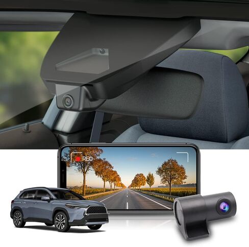 FITCAMX FRONT 4K+الخلفية 1080P CAM CAM لتويوتا كورولا كروس 2023-2026 (وليس كورولا) ، نمط OEM ، واي فاي وتطبيق مضمن ، فيديو عالي الدقة ، تسجيل حلقة ، G-SESOR ، سهلة التعيين ، بطاقة 128GB ، 128GB in Saudi Arabia